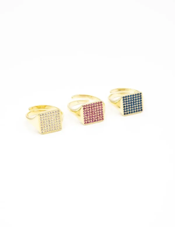 Crisafi Gioielli Anello Quadrato Zirconi> Anelli