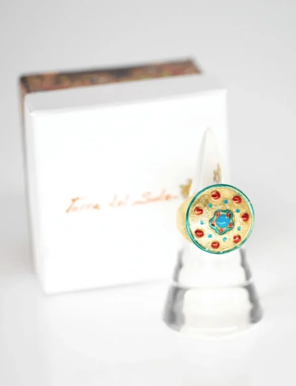 Crisafi Gioielli Anello Scudo Paladino Smaltato - Terra del Sole> Anelli