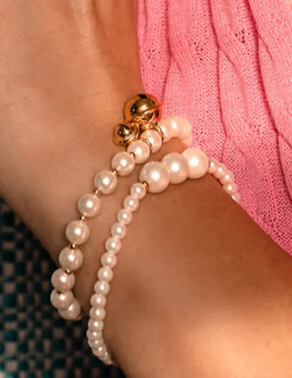 Crisafi Gioielli Bracciale Elastico Campanelli e Perle Rue Des Mille> Bracciali