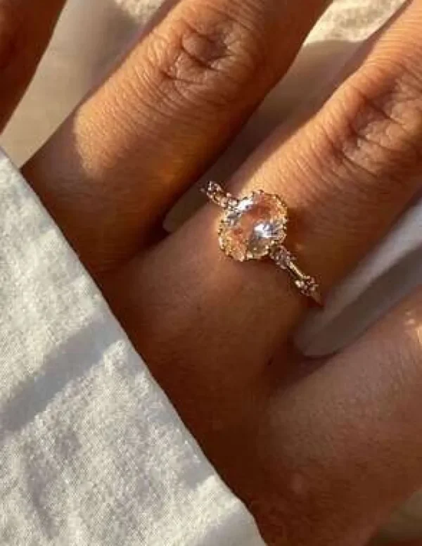 Crisafi Gioielli 24 Kae Anello Pietra Ovale Rosa Antico> 24 Kae