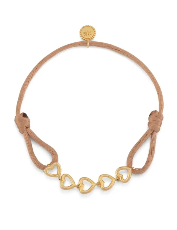 Crisafi Gioielli 24Kae Bracciale Raso Cuoricini> 24 Kae