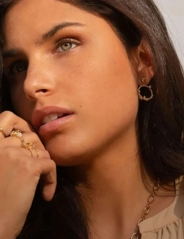 Crisafi Gioielli 24 Kae Orecchini Cerchio e Pietre Pastello> 24 Kae