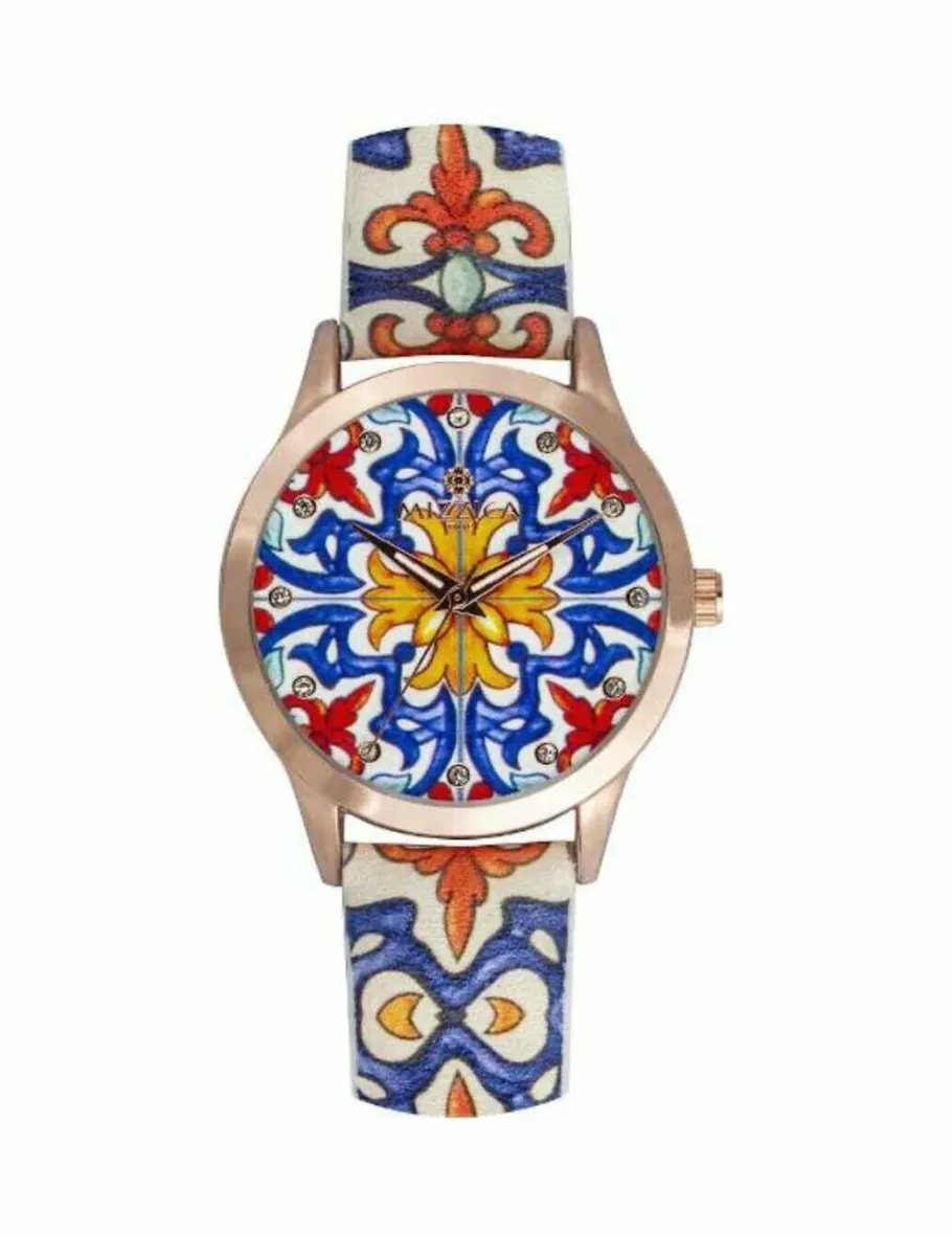 orologio_mizzica_maiolica_0-1.webp Crisafi Gioielli Orologio Mizzica Maiolica Puntale MB108> Mizzica Time Orologi